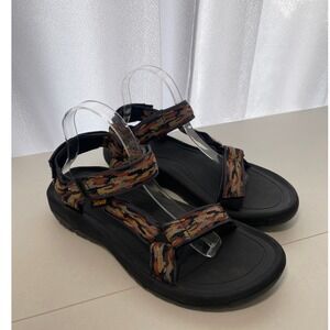 Teva Hurricane XLT2 Sport Sandals Black Multi Color Geometric Straps Mens 9